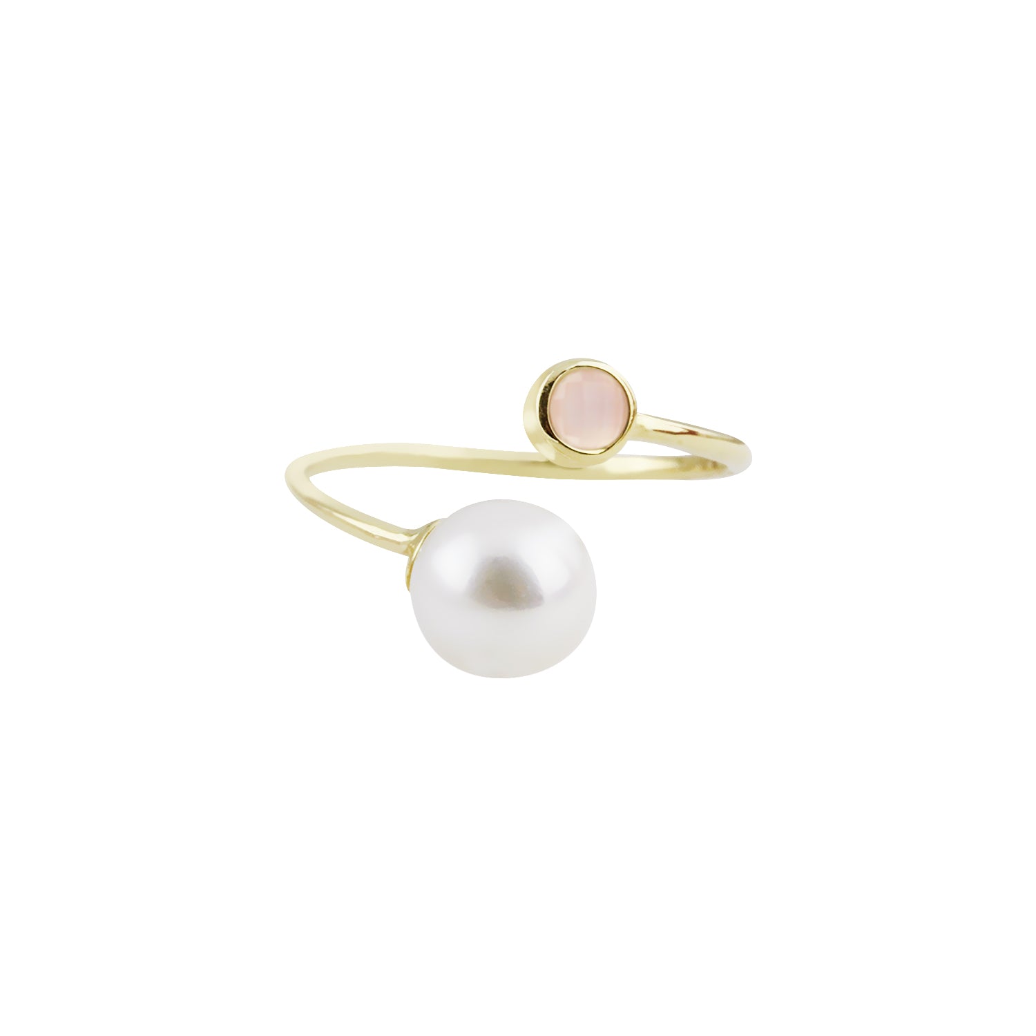 Twin Treasures Pearl and Gemstone Kissing Ring