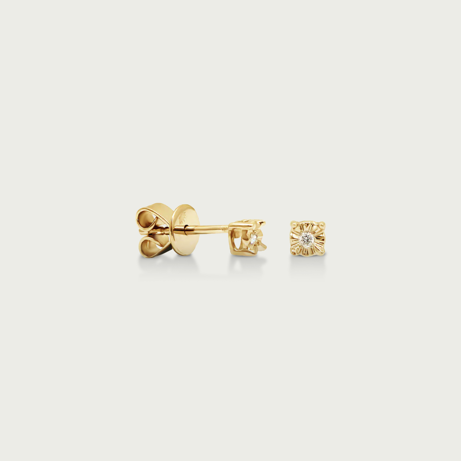 Chic Little Edge Diamond Stud Earrings