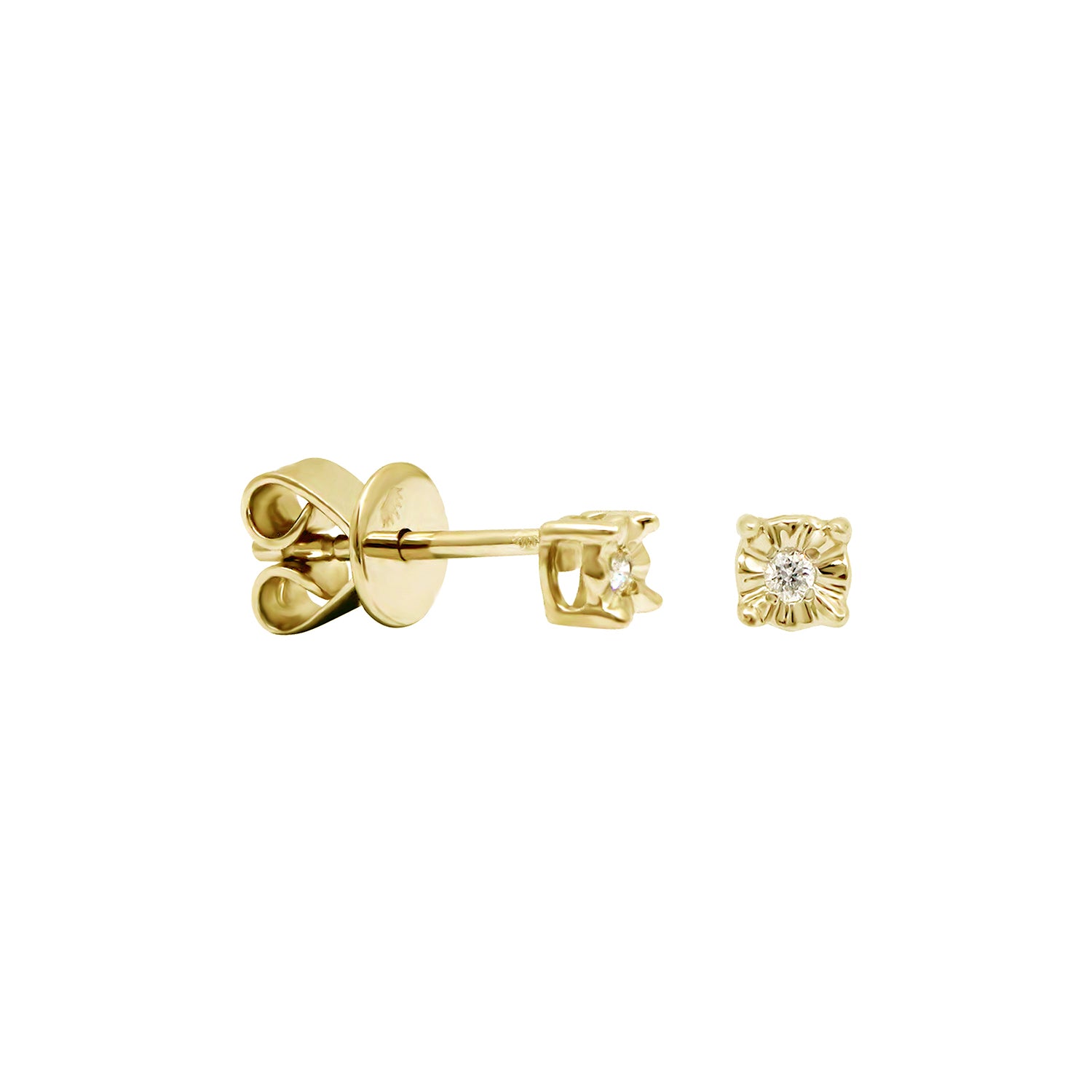 Chic Little Edge Diamond Stud Earrings