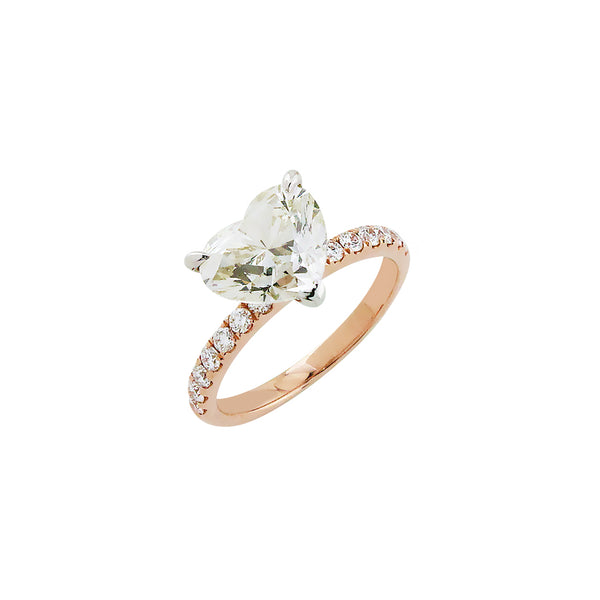 Royal Pavé Heart Diamond Engagement Ring