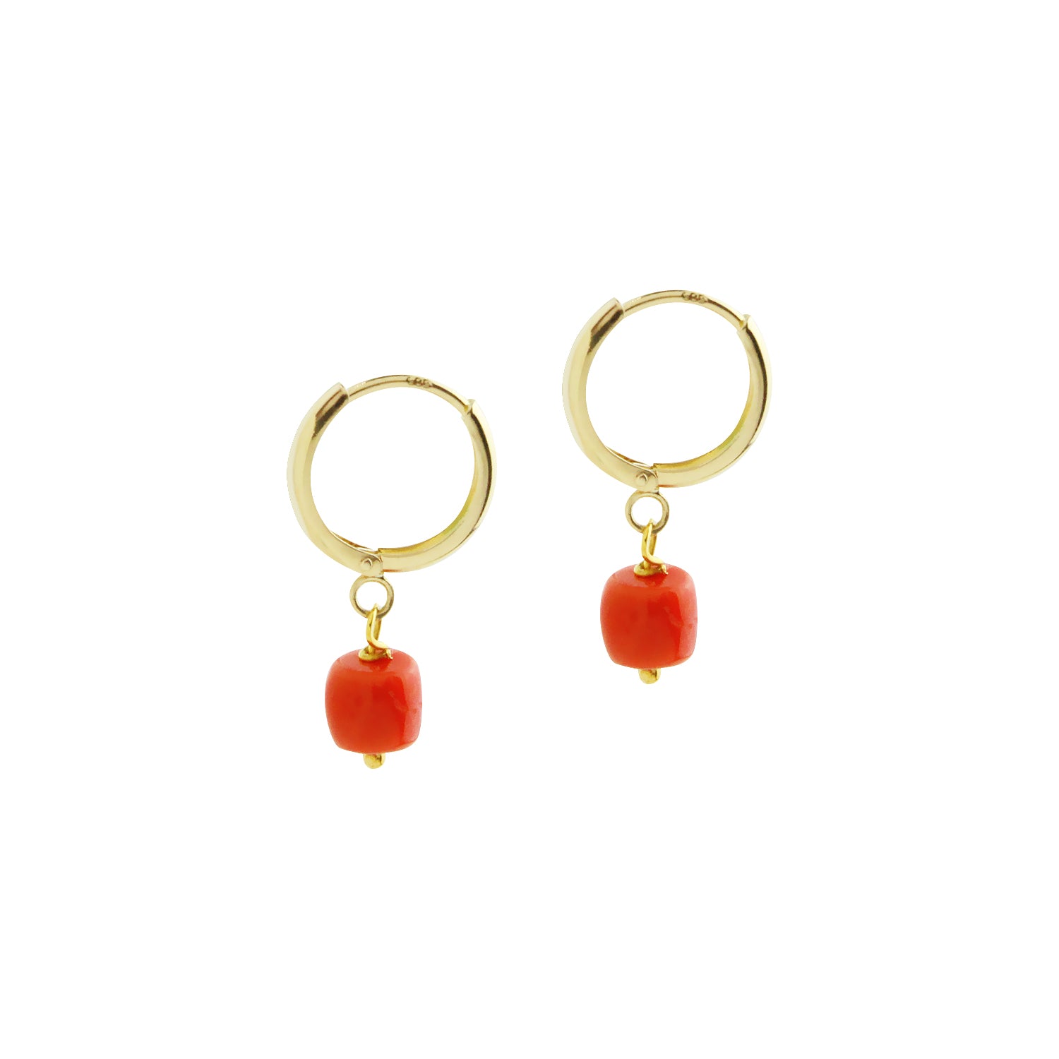 Pocket Charm Gold Hoop Earrings