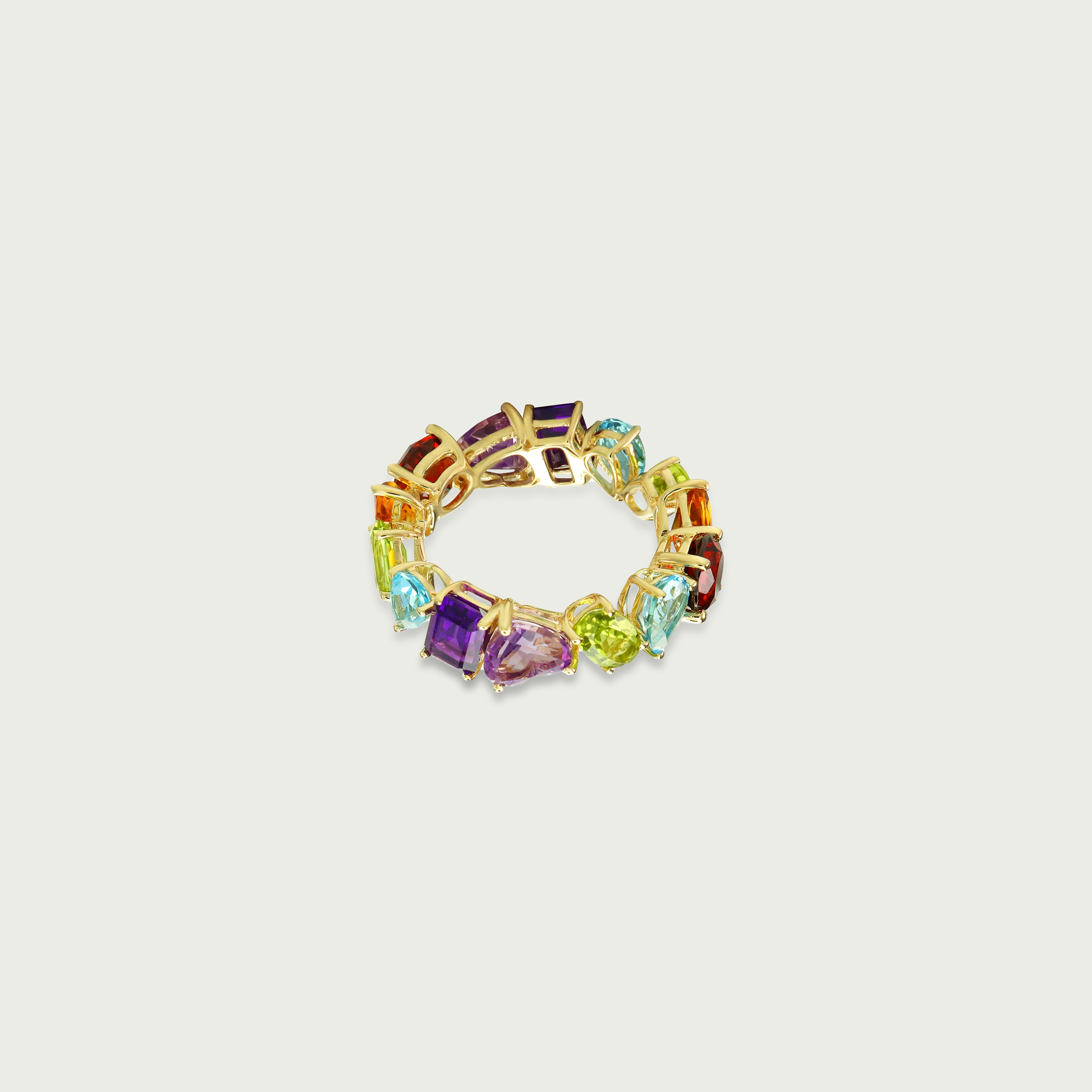 All I Need Multi-Shaped Gemstones Eternity Ring