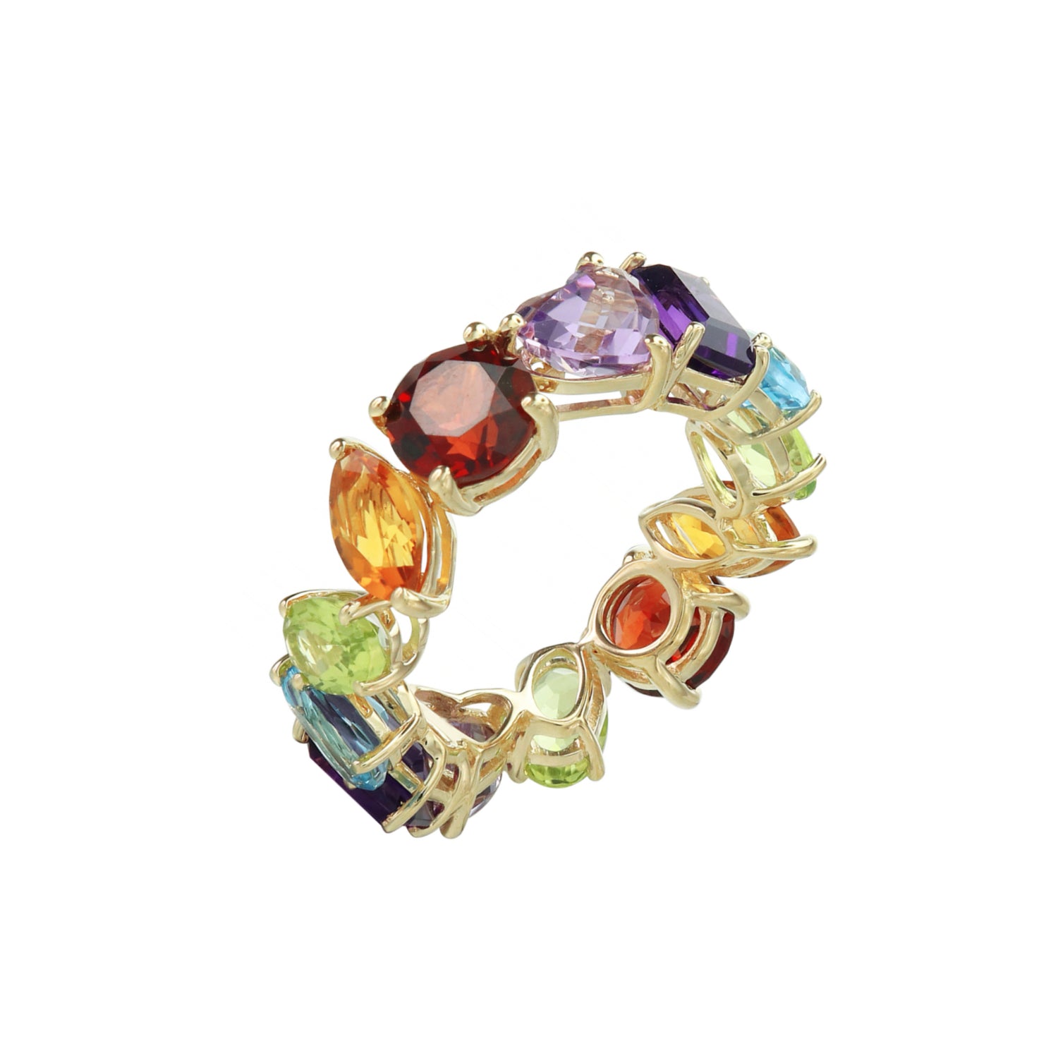 All I Need Multi-Shaped Gemstones Eternity Ring