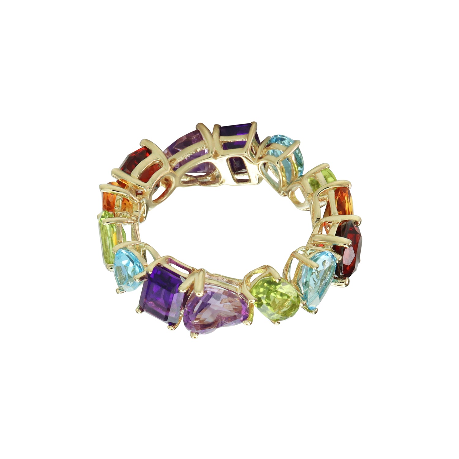 All I Need Multi-Shaped Gemstones Eternity Ring