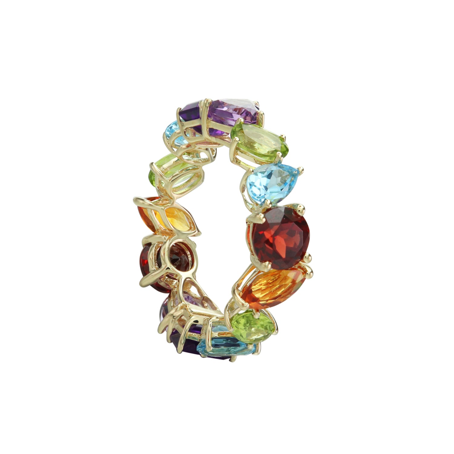 All I Need Multi-Shaped Gemstones Eternity Ring