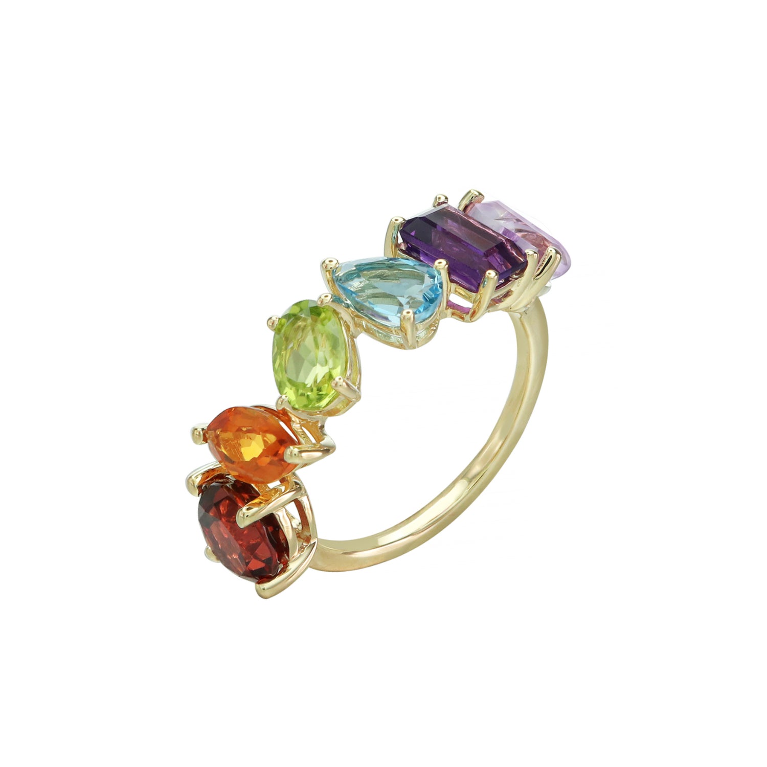 All I Need Multi-Shaped Half Gemstones Eternity Ring