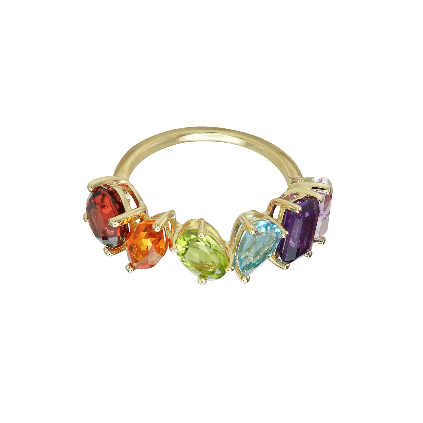 All I Need Multi-Shaped Half Gemstones Eternity Ring