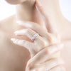 Heart-Shaped Diamond Half Eternity Ring