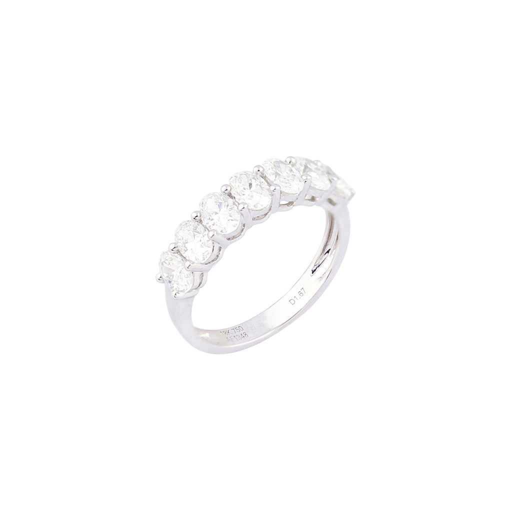 Oval-Shaped Diamond Half Eternity Ring