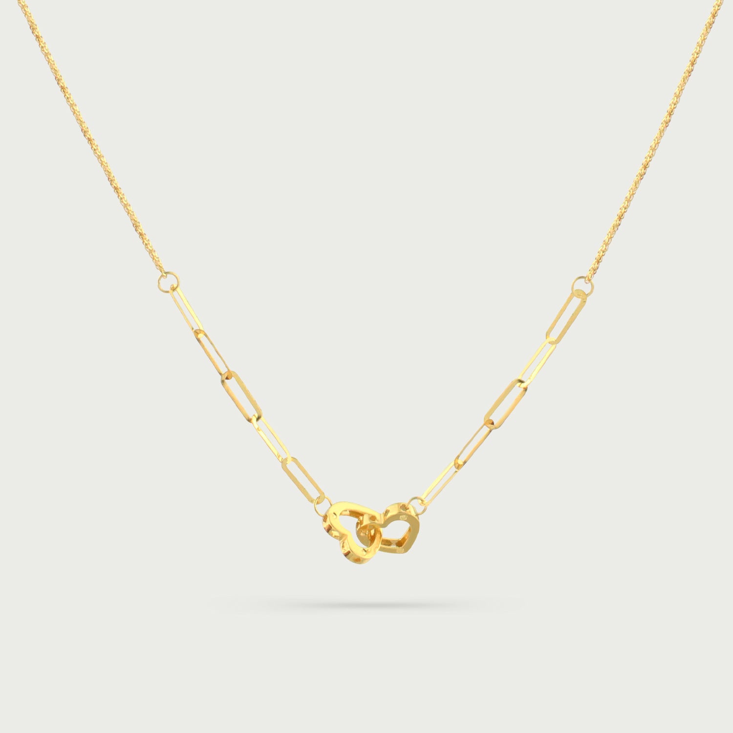 Linked Hearts Gold Necklace