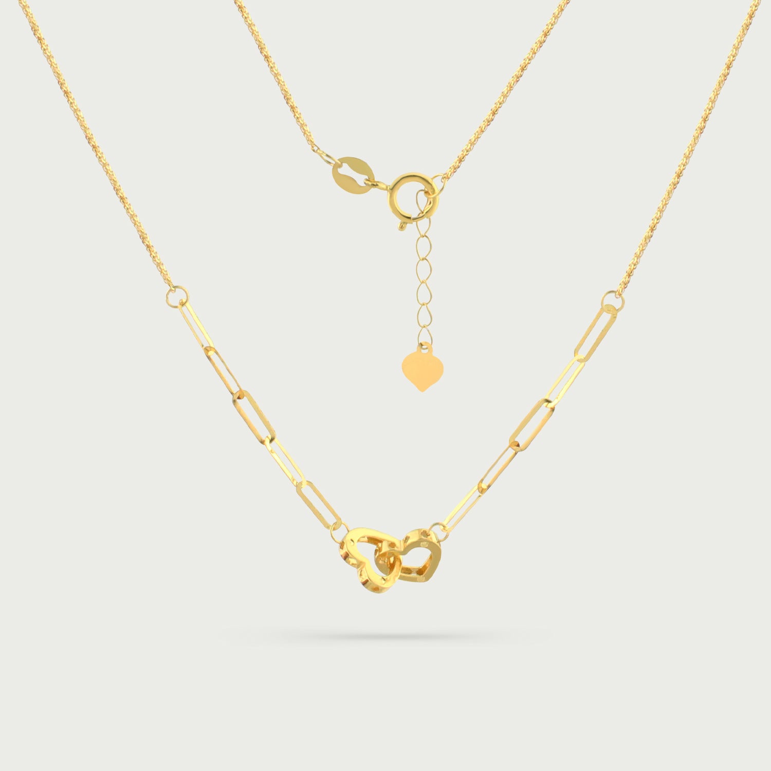 Linked Hearts Gold Necklace