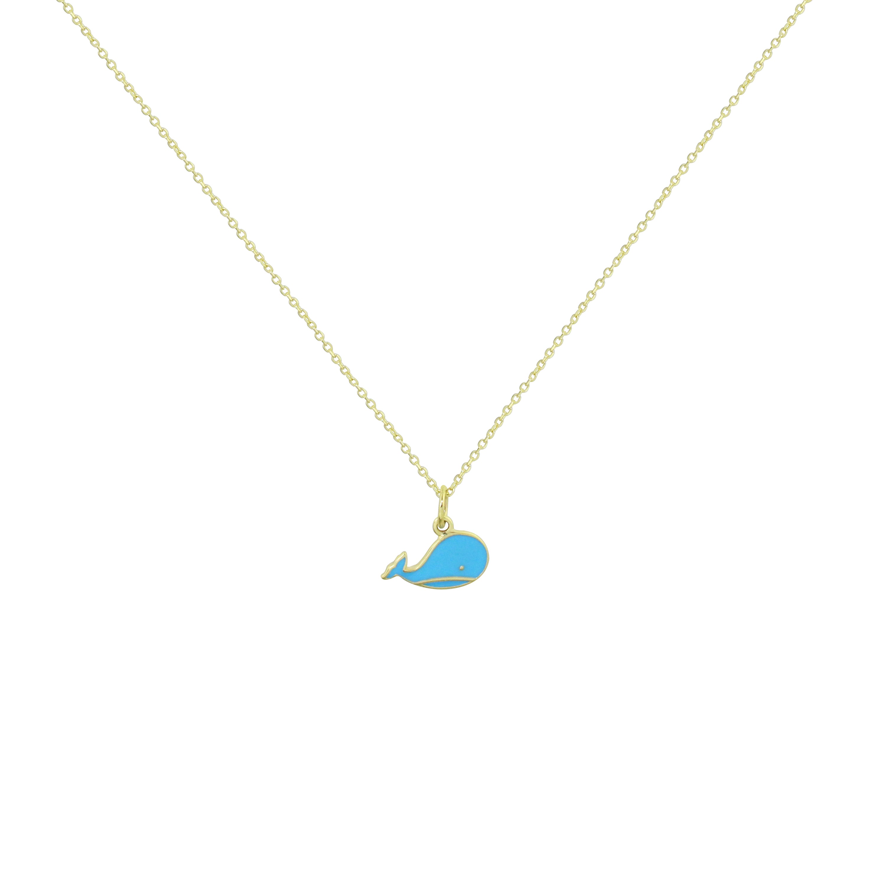 Big Blue Buddy Gold Necklace
