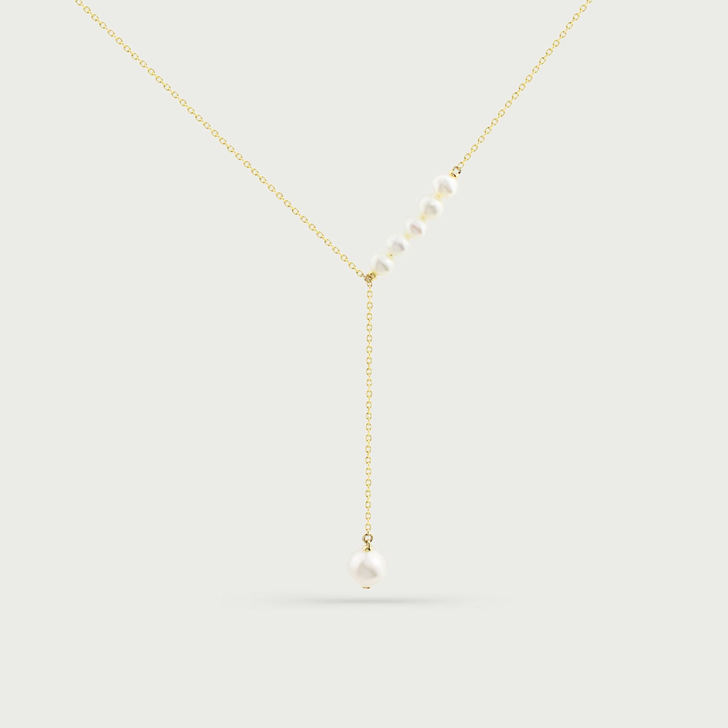 Solitaire Drape Pearl Necklace