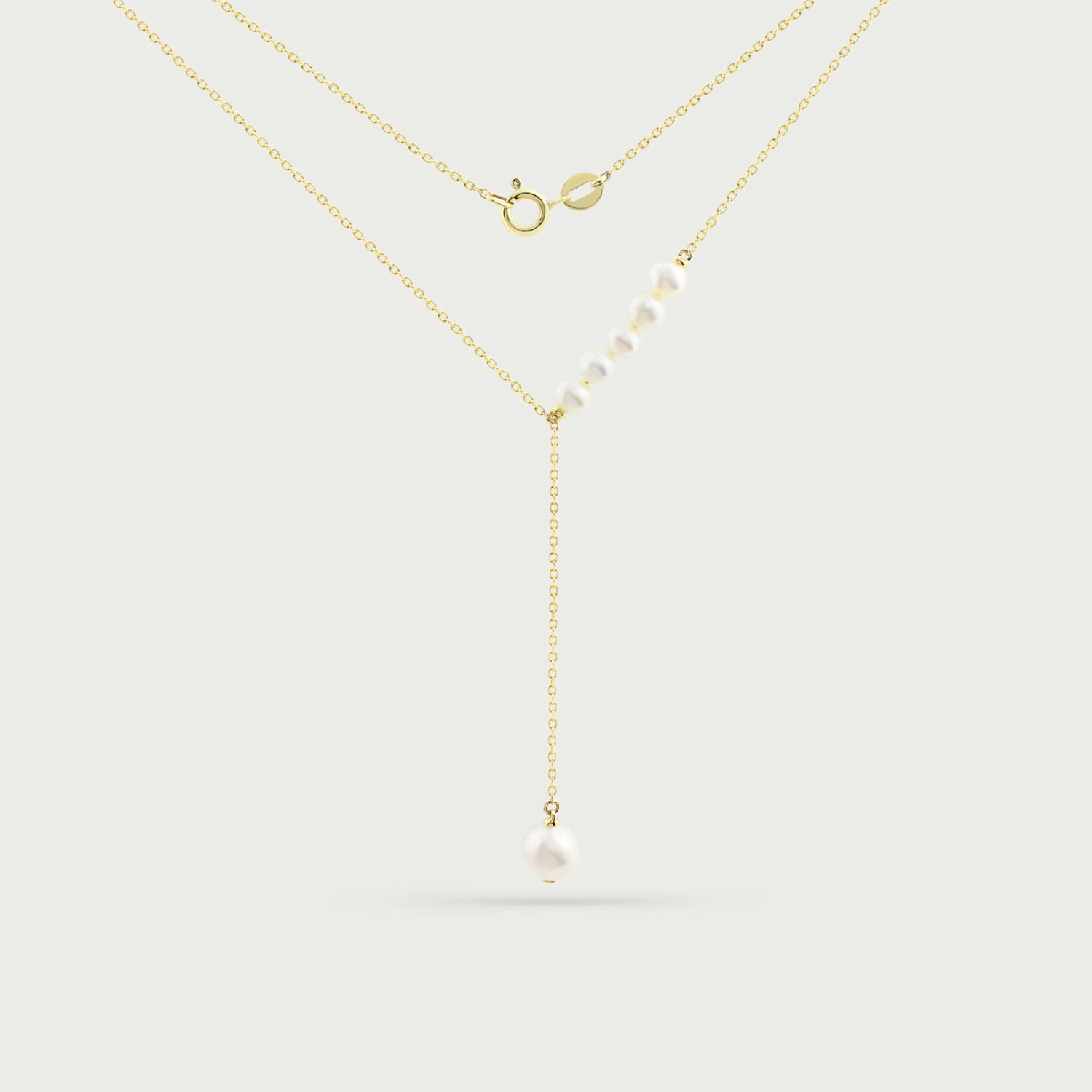 Solitaire Drape Pearl Necklace