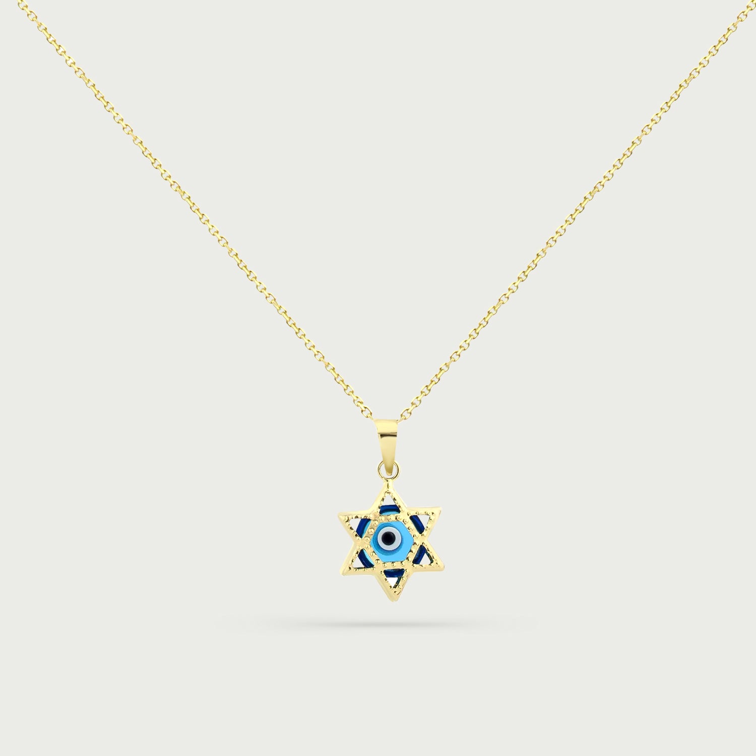 Evil Eye Star Gold Necklace