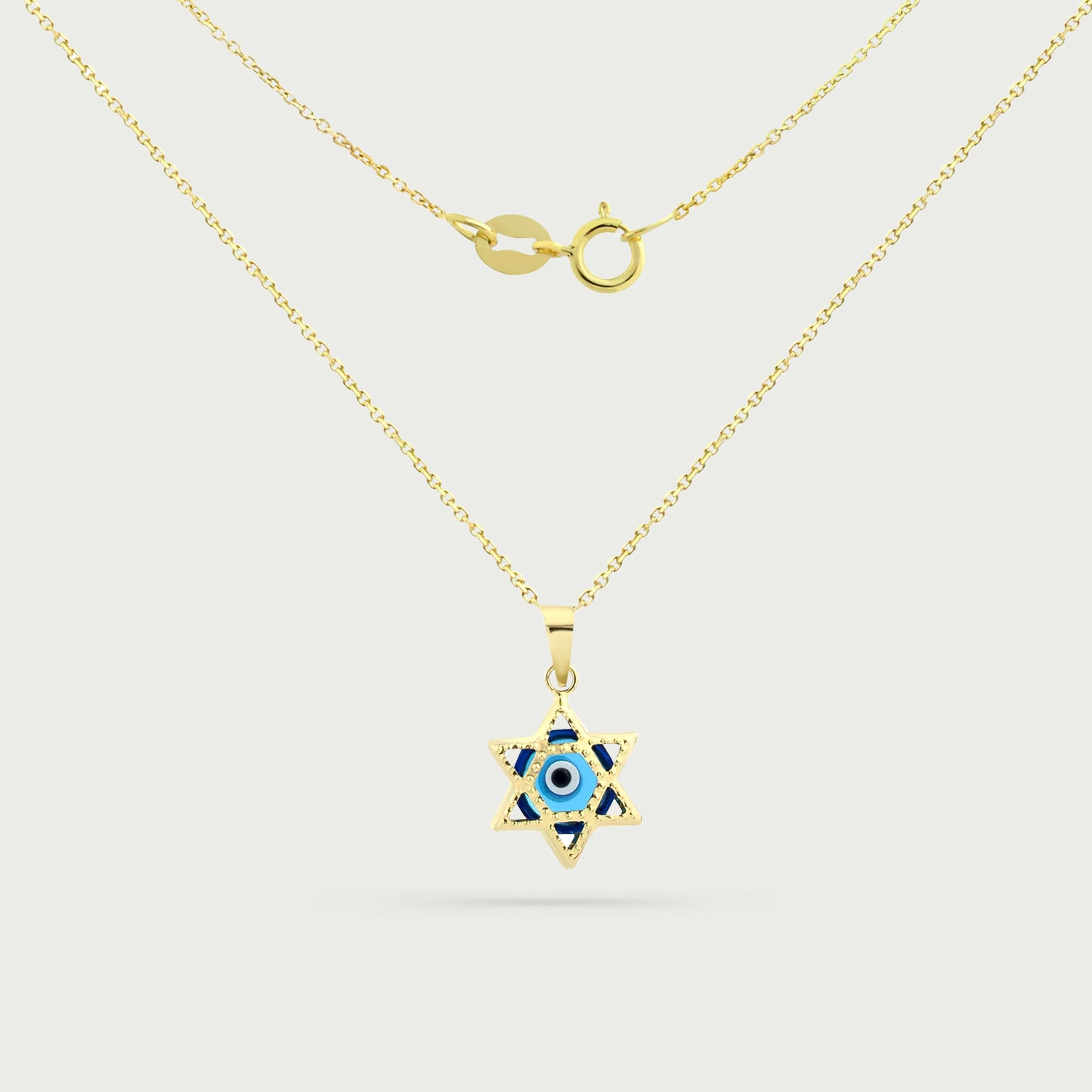 Evil Eye Star Gold Necklace
