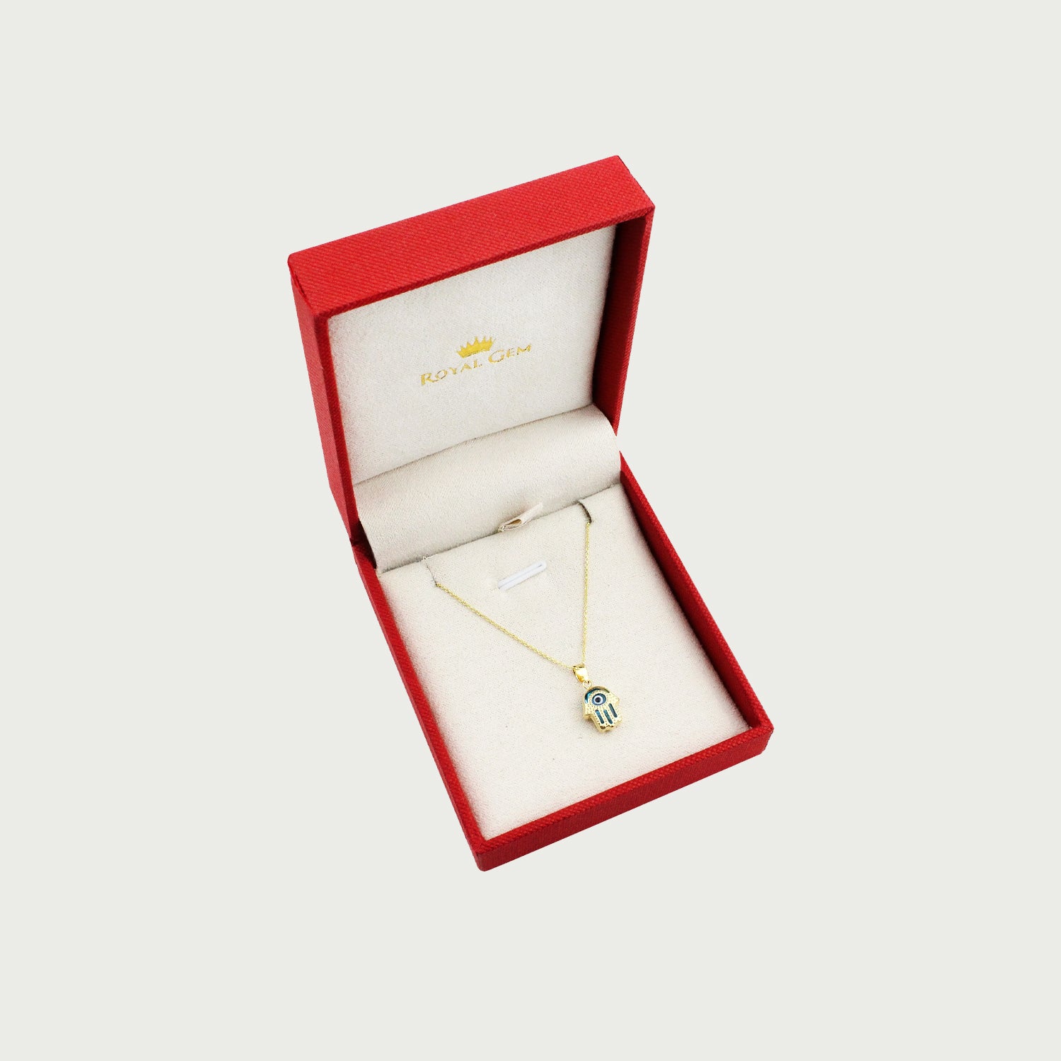 Evil Eye Hamsa Hand Gold Necklace
