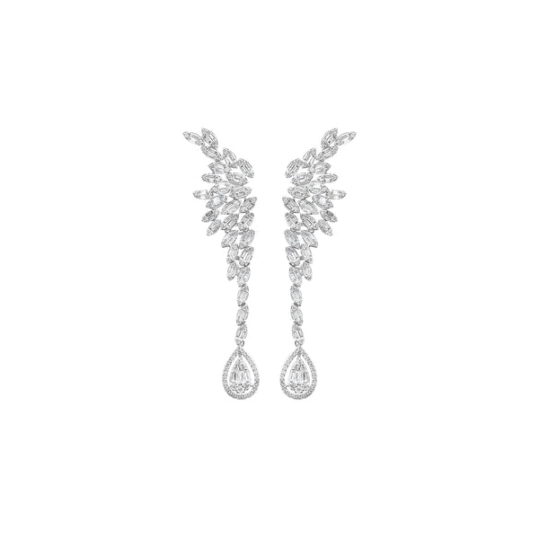 Teardrop Diamond Dangling Earrings