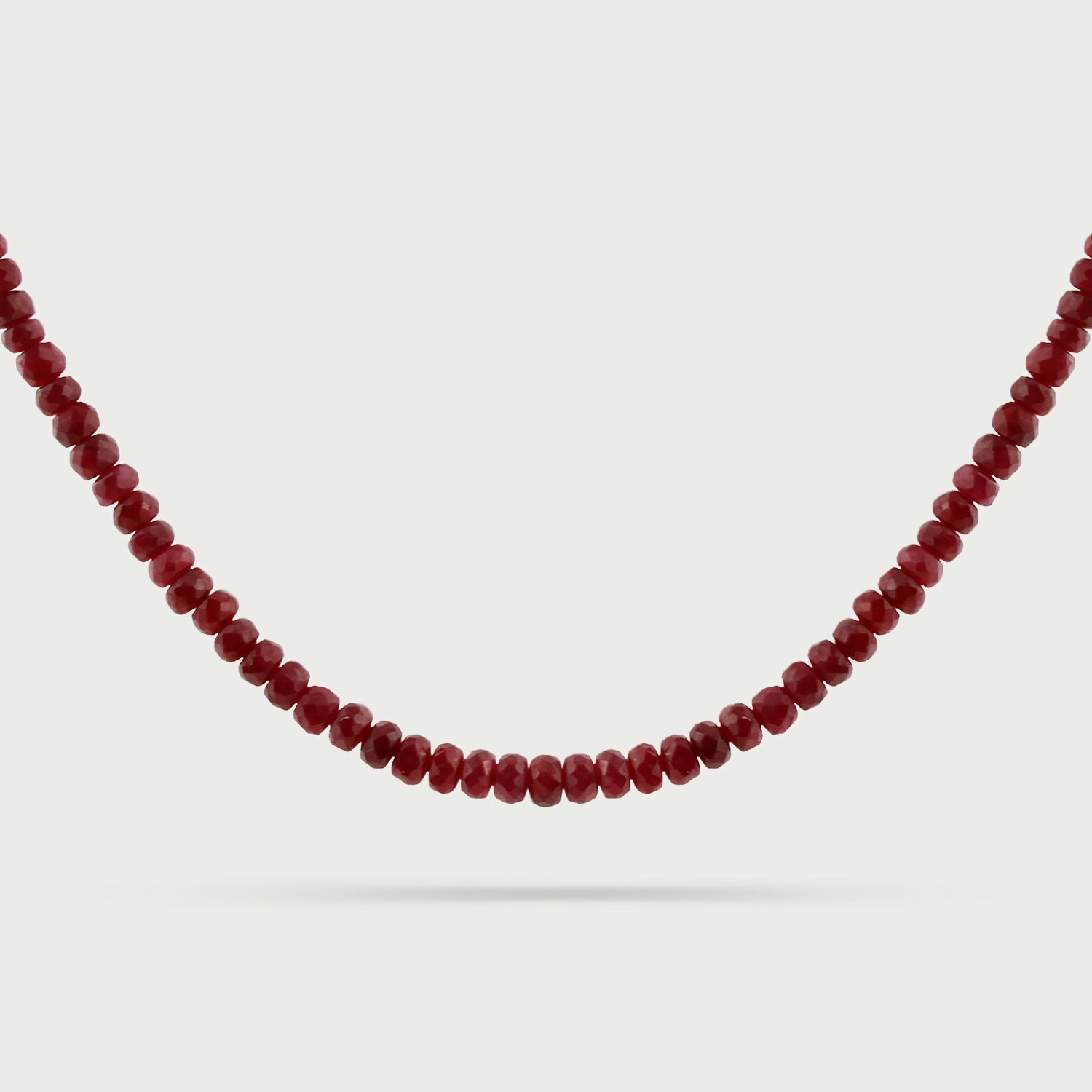 Crimson Line Ruby Beaded Necklace