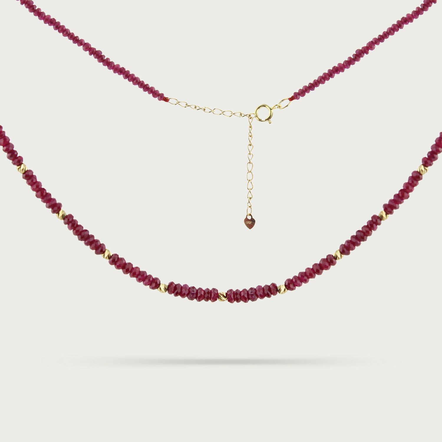 Crimson Ruby Beaded Choker