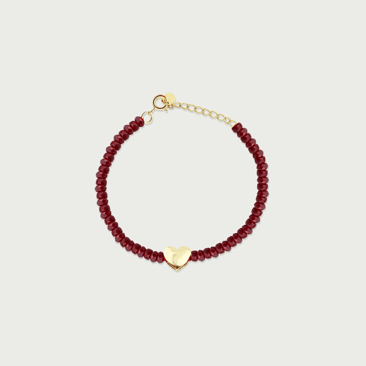 Velour Heart Ruby Beaded Bracelet