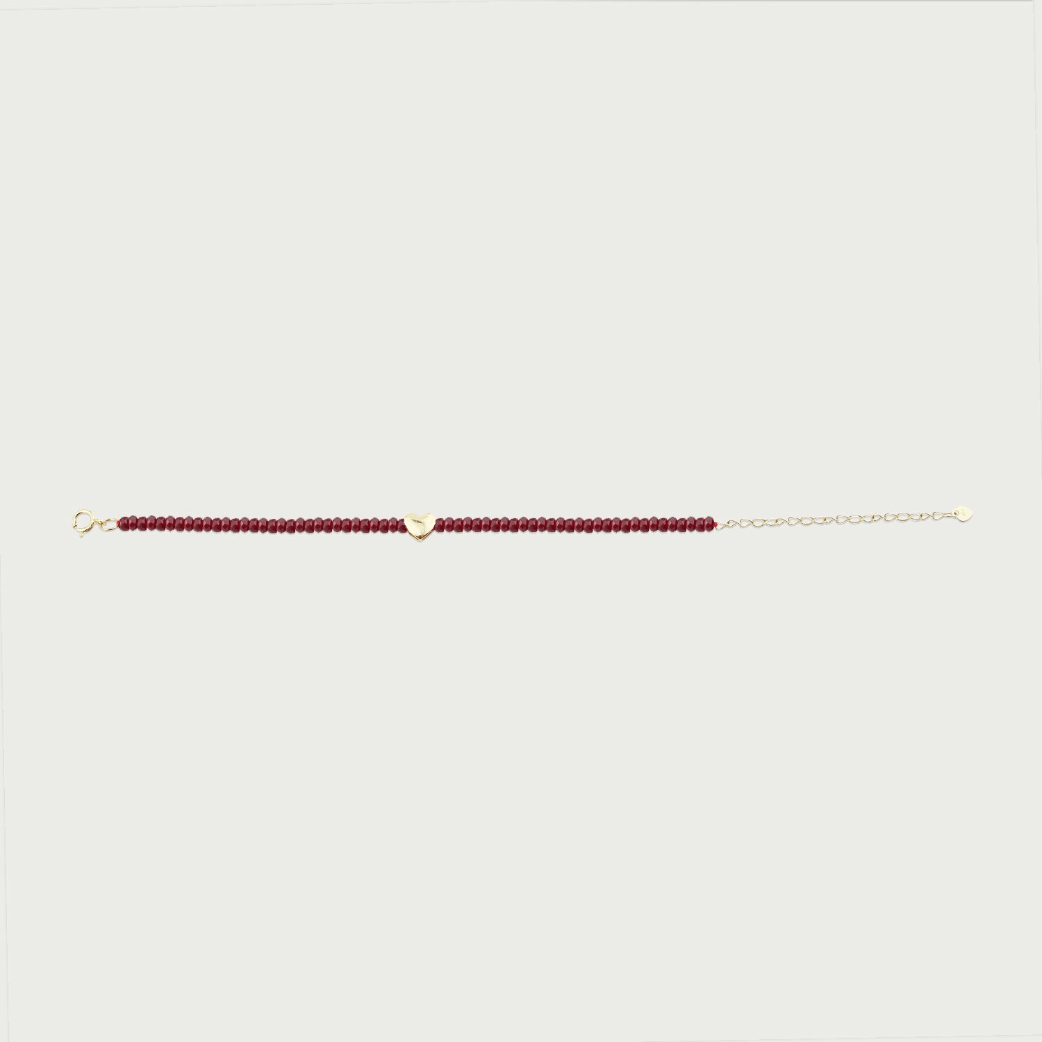 Velour Heart Ruby Beaded Bracelet