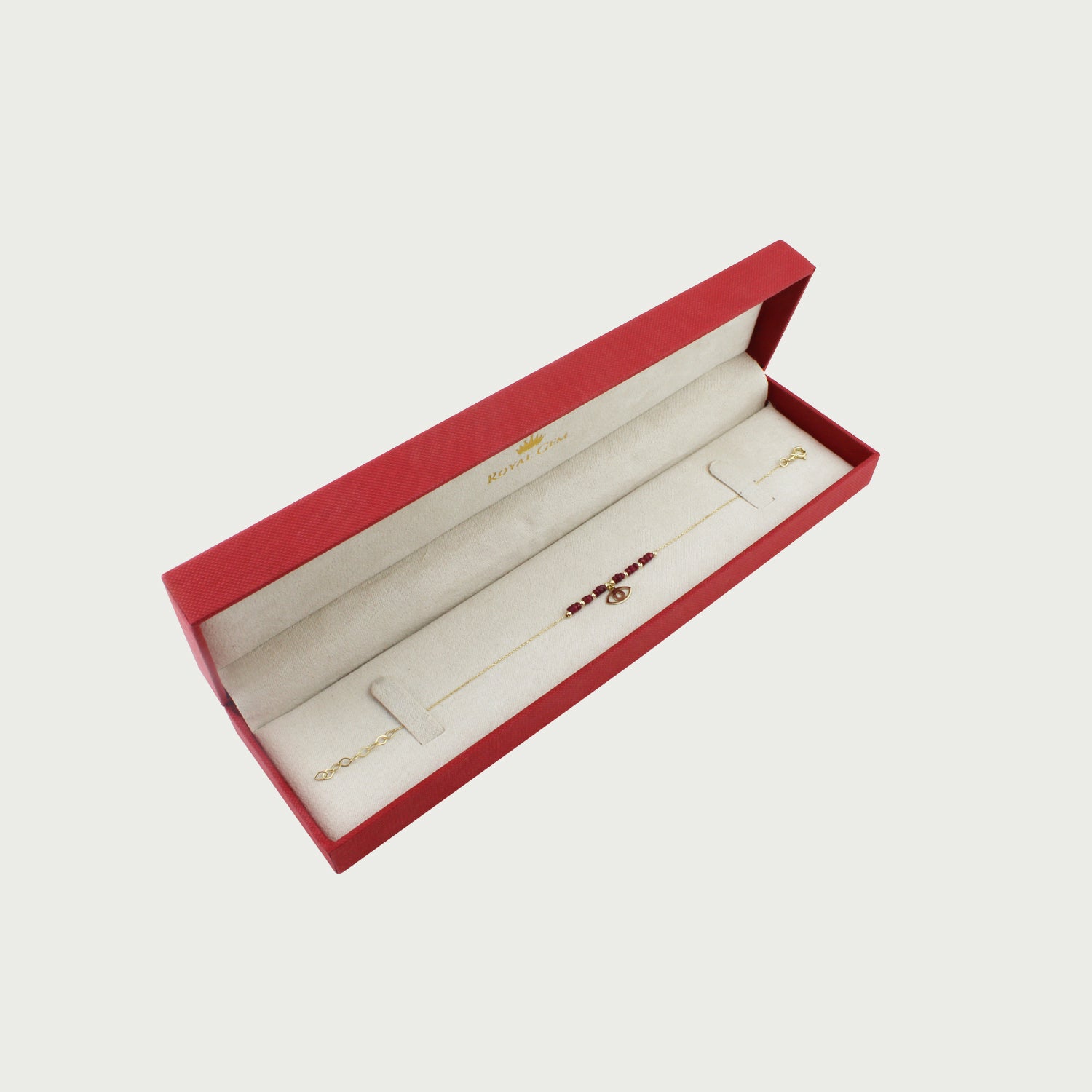 Crimson Shield  Ruby Beaded Bracelet