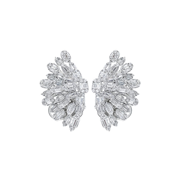 Floral Baguettes Diamond Crawler Earrings