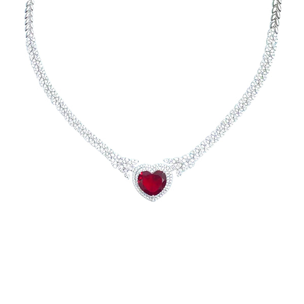 Heart Ruby Necklace