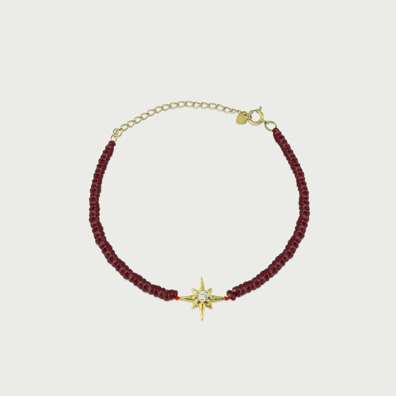 Aurora Star Charm Ruby Beaded Bracelet