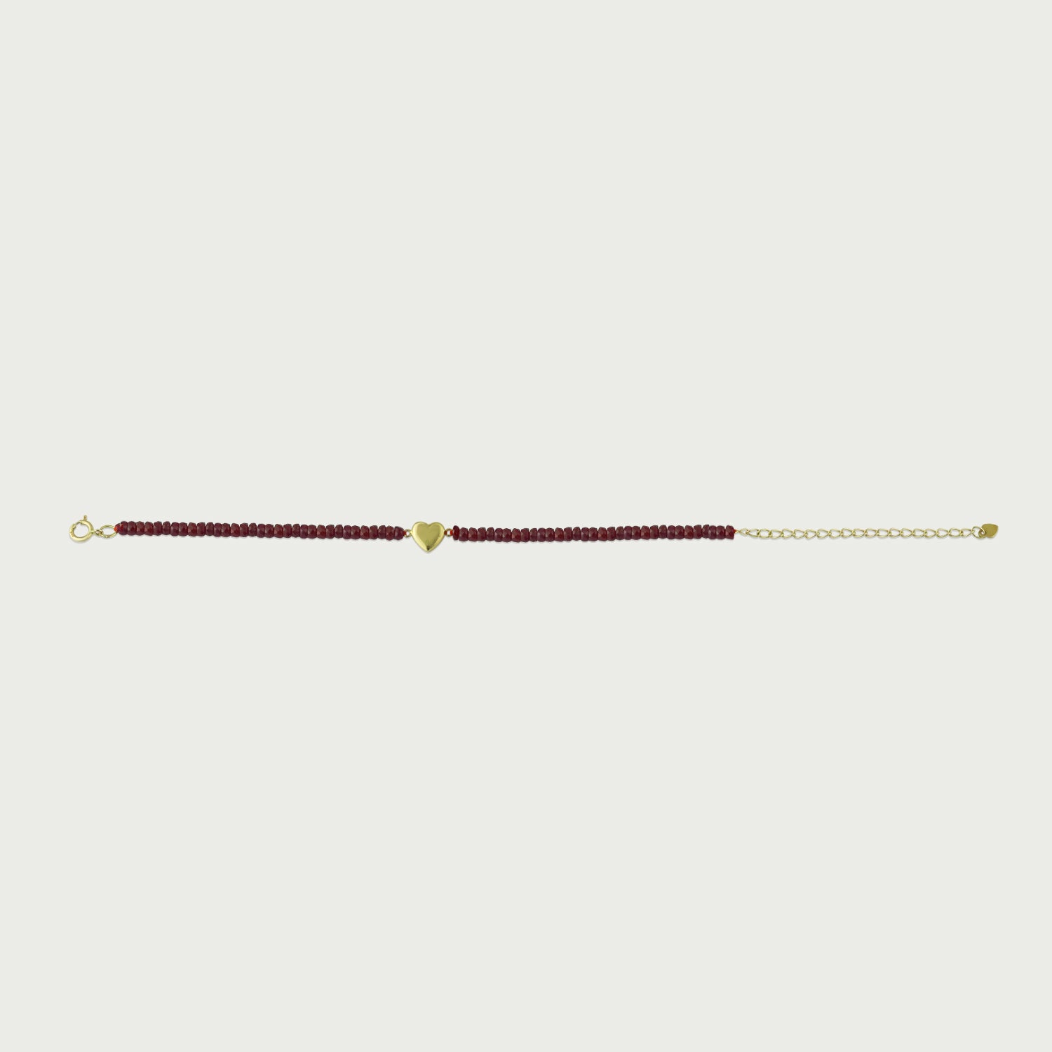 Love Charm Ruby Beaded Bracelet