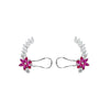 Ruby Floral Crawler Earrings