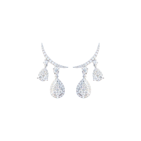 Teardrop Diamond Dangling Earrings