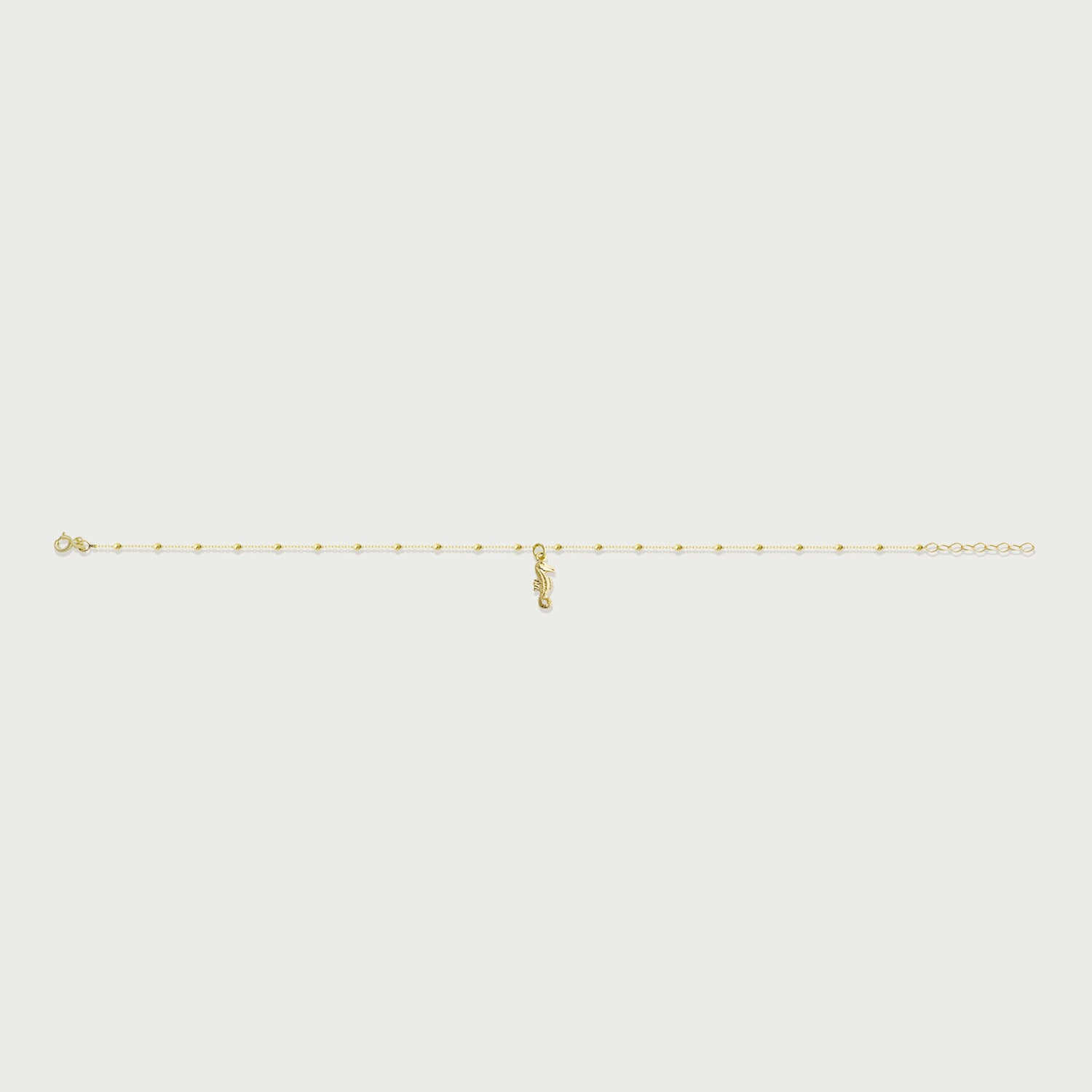 Sun, Surf, and Seahorse Gold Anklet