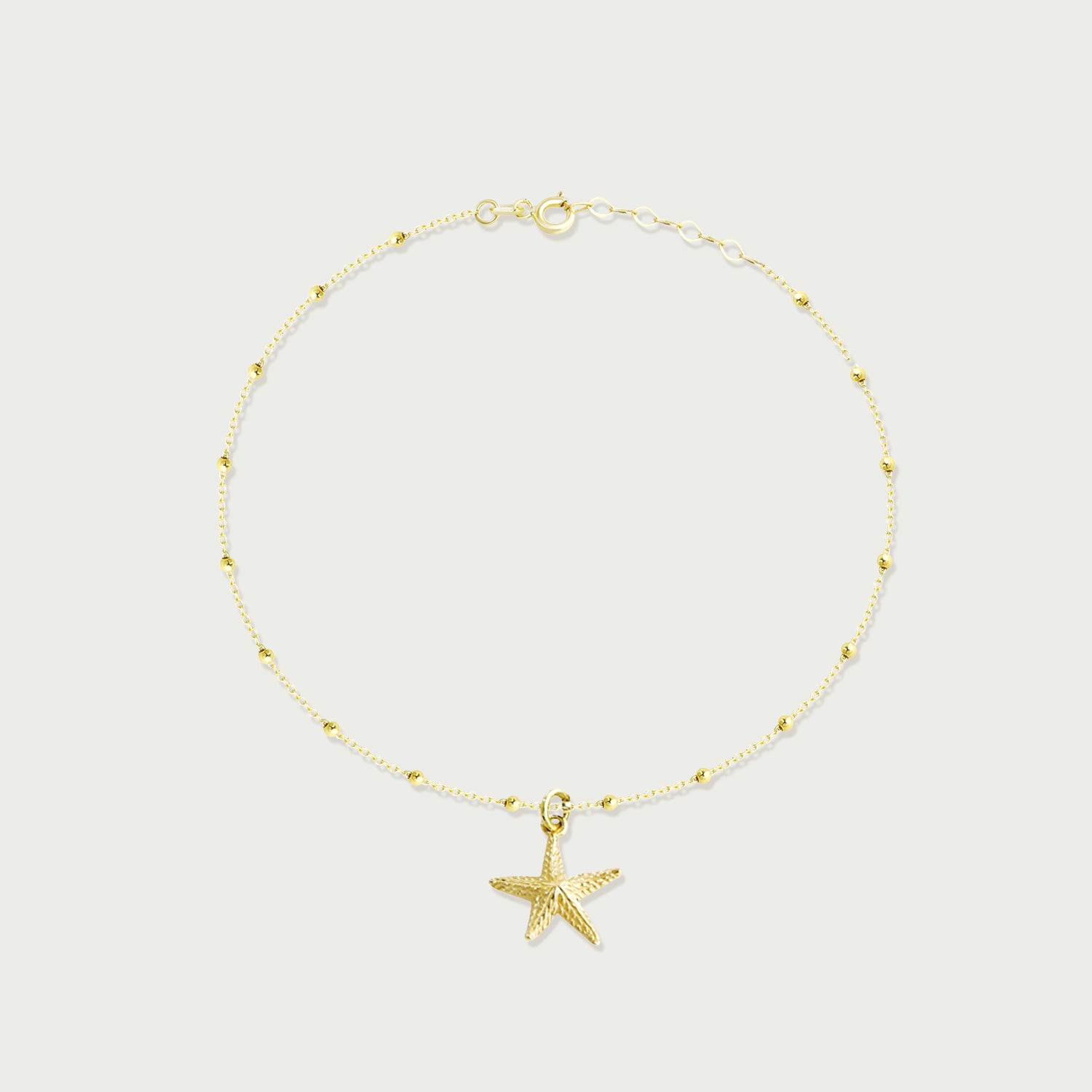 Sun, Surf, and Starfish Gold Anklet