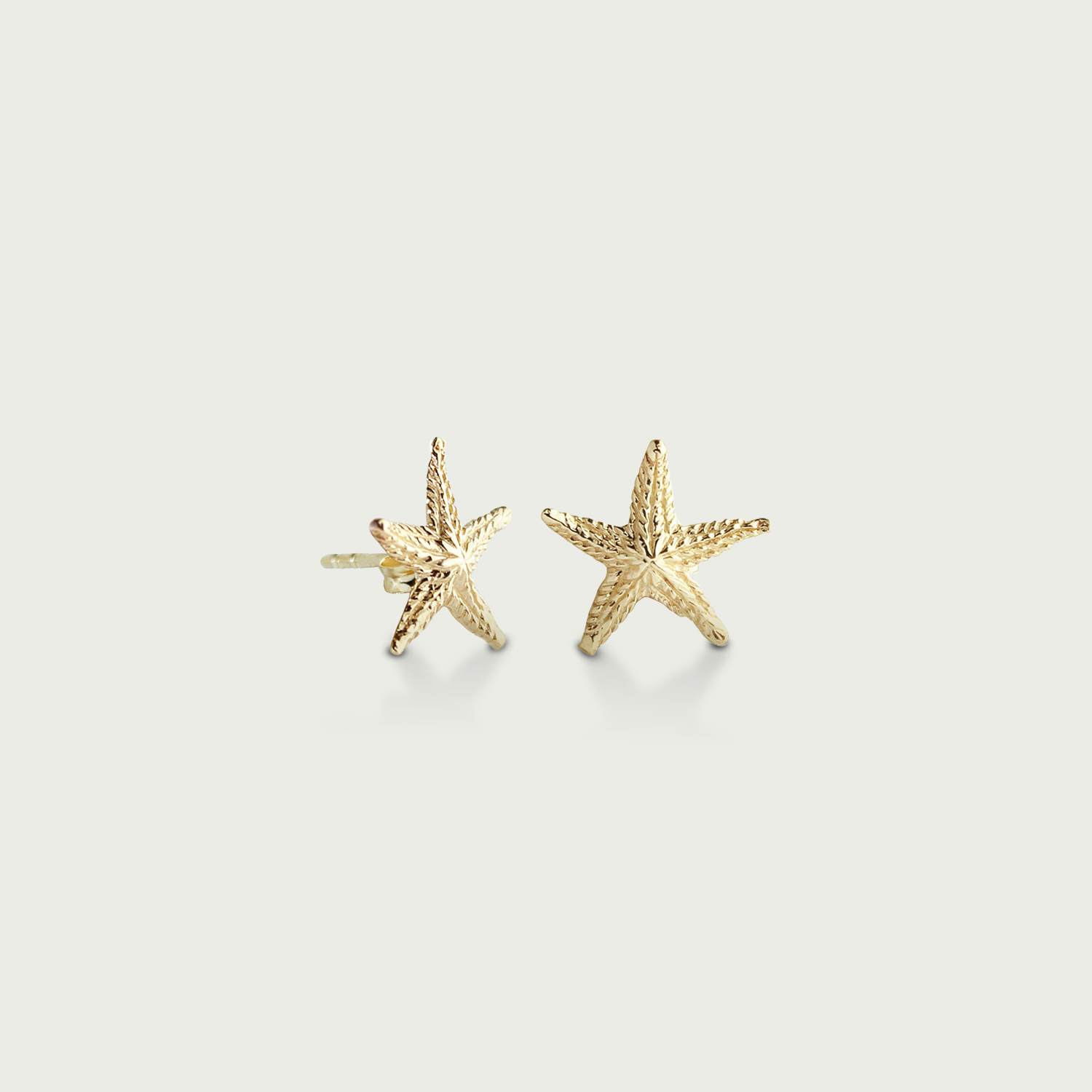 Sun, Sea, and Sand Starfish Gold Stud Earrings