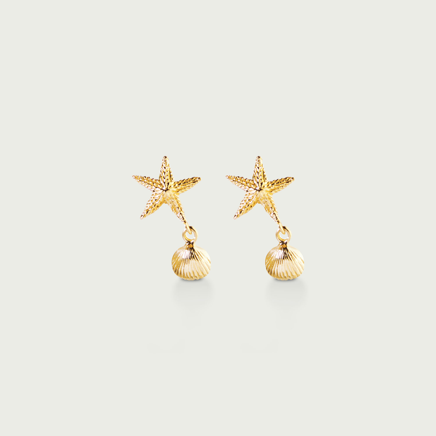 Sun, Sea, and Sand Gold Dangling Earrings