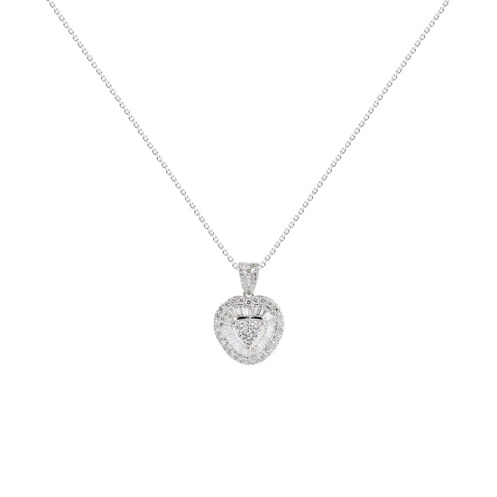 Heart Baguettes Diamond Necklace