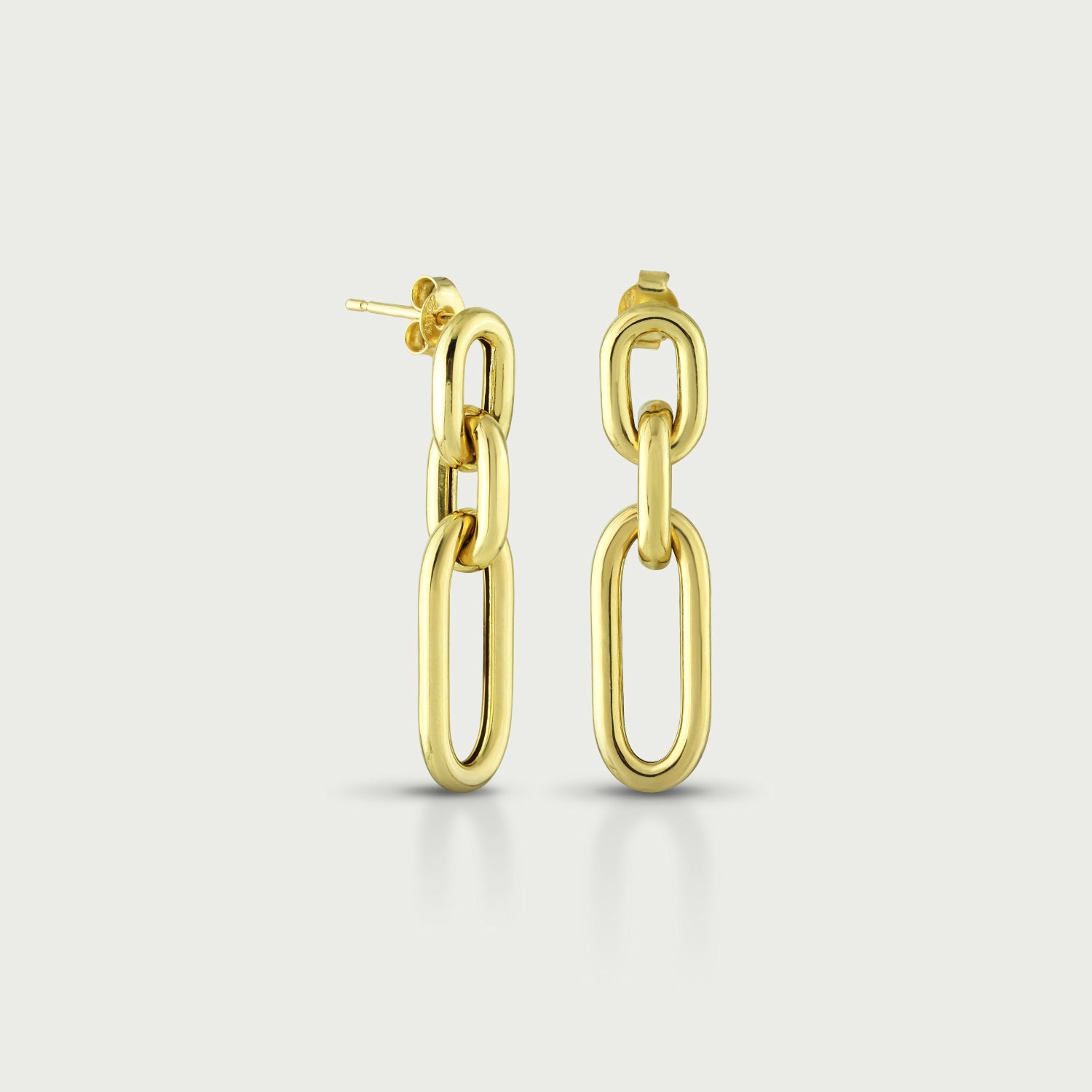 Linked & Ready Gold Dangling Earrings