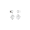 Happy Heart Baguettes Diamond Dangling Earrings