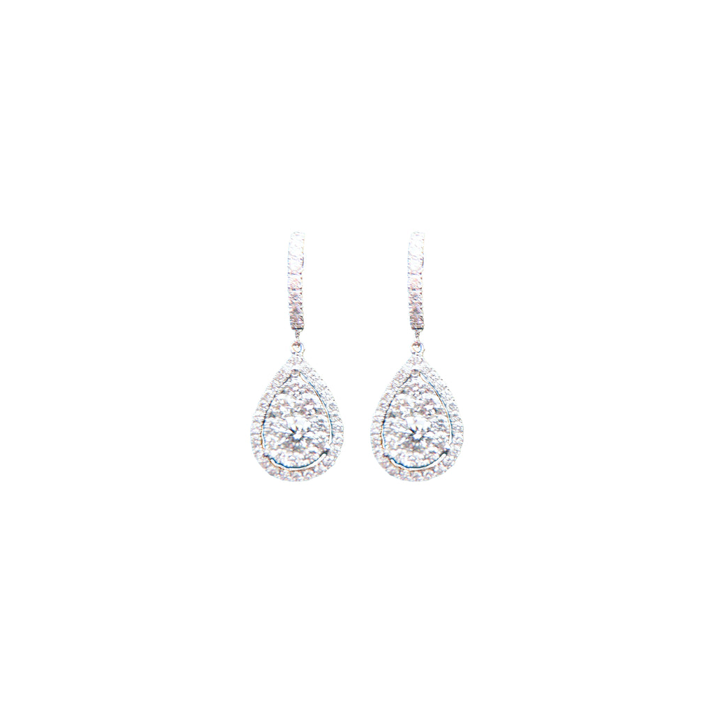 Teardrop Diamond Dangling Earrings