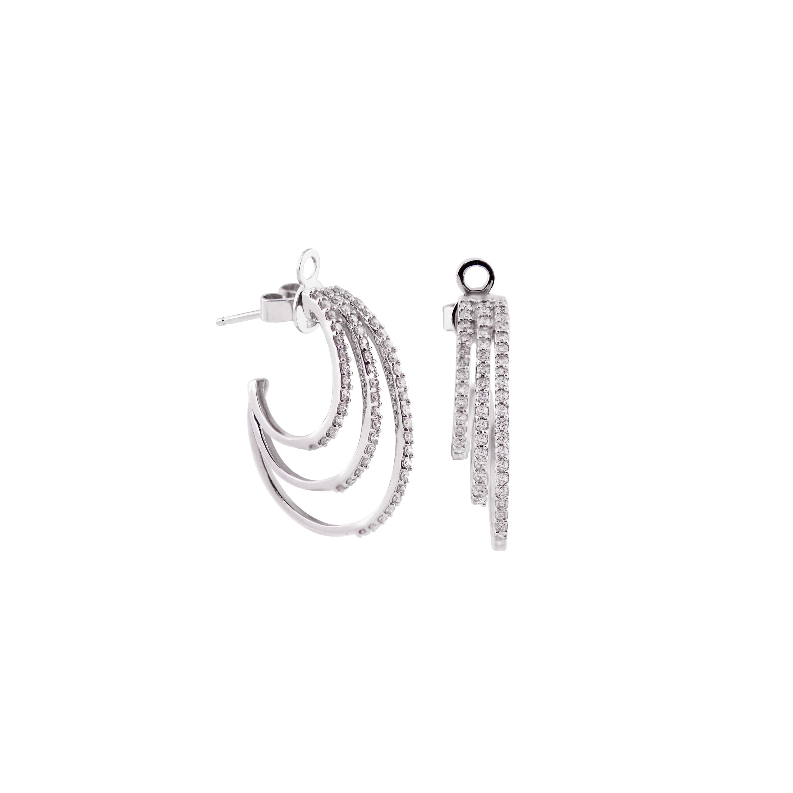 Spiral Diamond Hoop Earrings