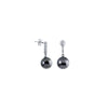 White South Sea Pearl Dangling Earrings with Diamond