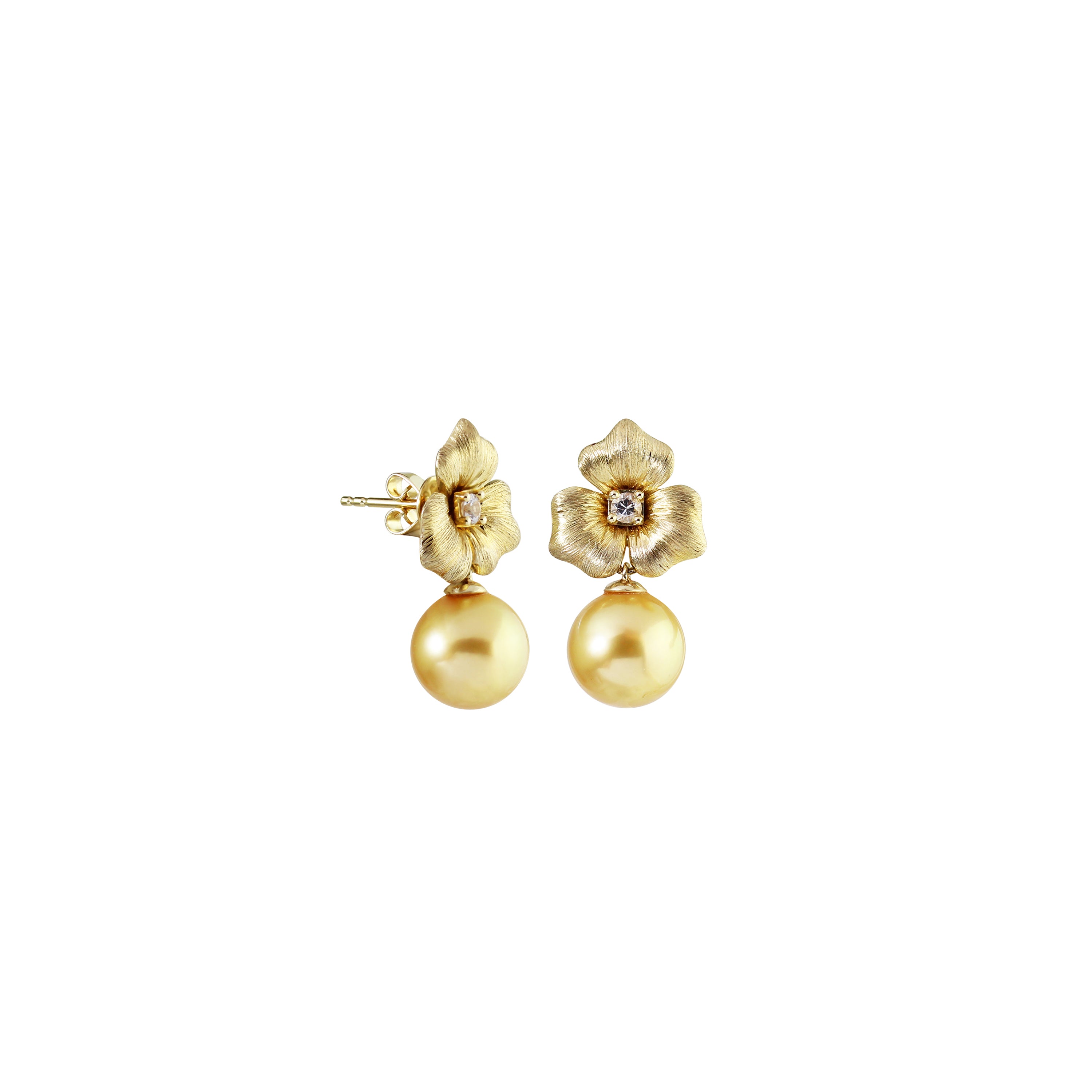 Champagne Pearl Dangling Earrings