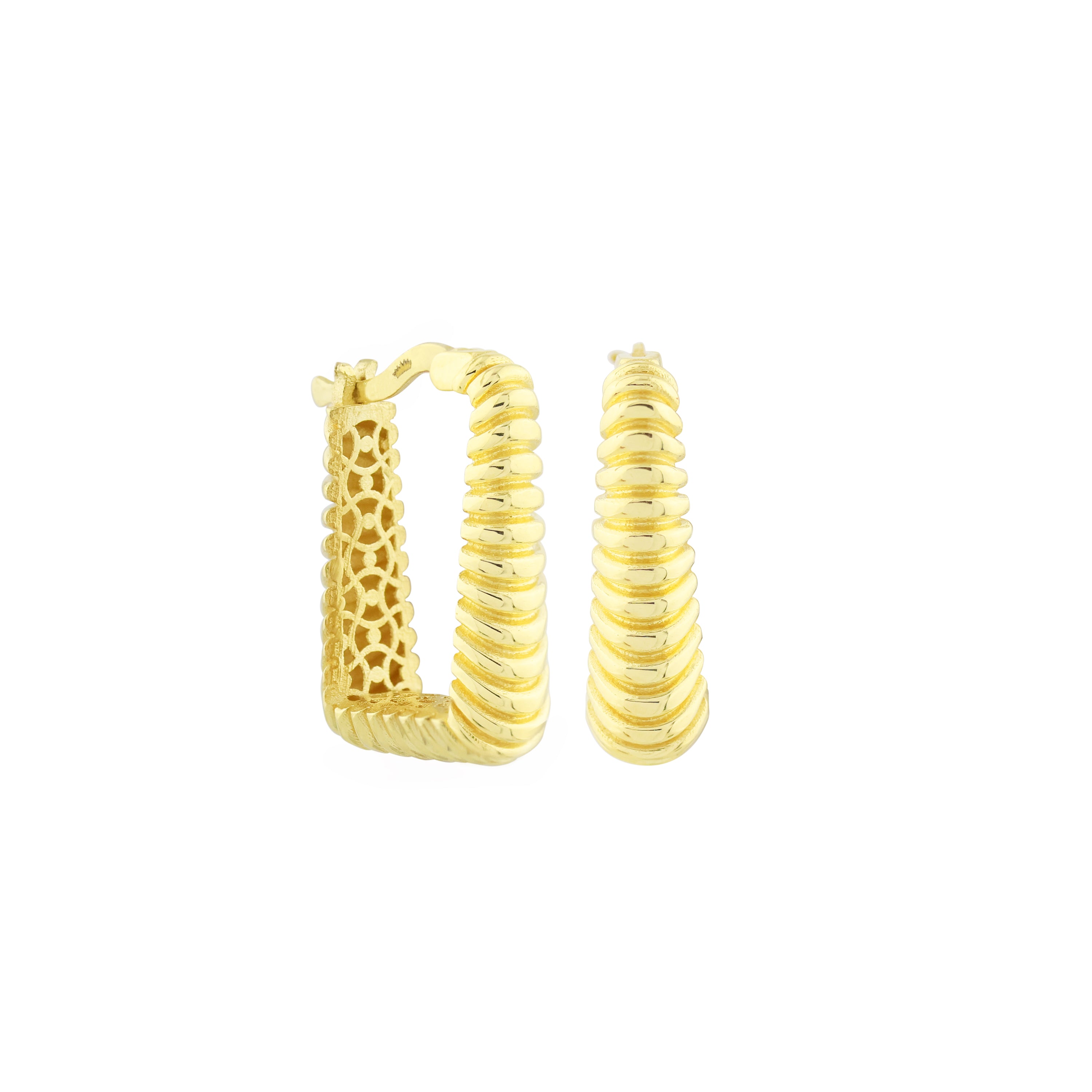 Fast Lane Gold Hoop Earrings