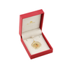Mother Mary Enamel Round-Shaped Pendant in 18K Saudi Gold