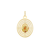 Mother Mary Enamel Oval-Shaped Pendant in 18K Saudi Gold