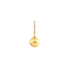 Champagne South Sea Pearl Drop Hoop Earrings with Diamond