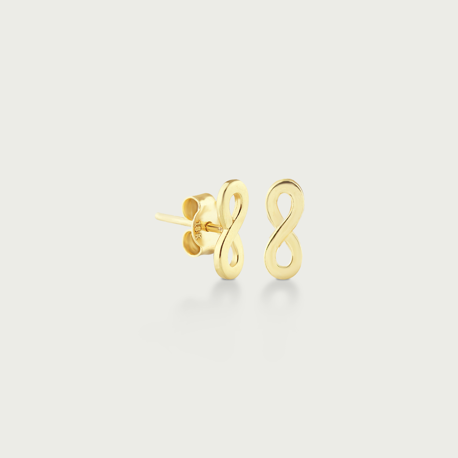 Clock-Out Glam Infinity Gold Stud Earrings
