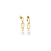 White South Sea Pearl Charm in Twisted Paperclip Dangling Earrings